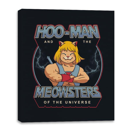 Hoo-Man and the Meowsters of the Universe - Canvas Wraps Canvas Wraps RIPT Apparel 16x20 / Black