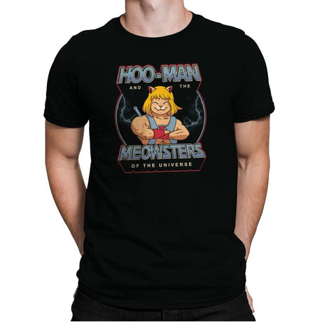 Hoo-Man and the Meowsters of the Universe - Mens Premium T-Shirts RIPT Apparel Small / Black