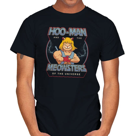 Hoo-Man and the Meowsters of the Universe - Mens T-Shirts RIPT Apparel Small / Black