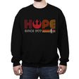 Hope Since 1977 - Crew Neck Sweatshirt Crew Neck Sweatshirt RIPT Apparel Small / Black