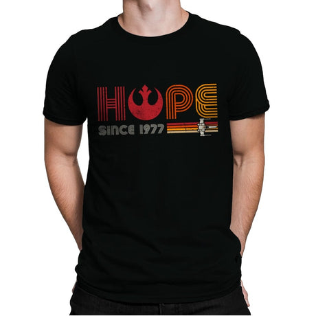 Hope Since 1977 - Mens Premium T-Shirts RIPT Apparel Small / Black