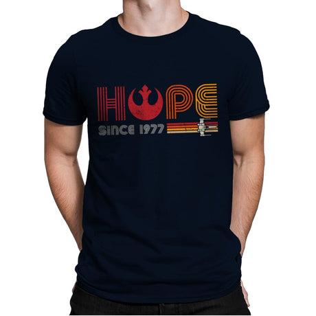 Hope Since 1977 - Mens Premium T-Shirts RIPT Apparel Small / Midnight Navy
