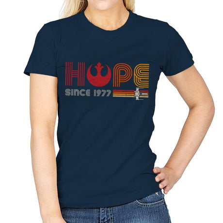 Hope Since 1977 - Womens T-Shirts RIPT Apparel Small / Navy