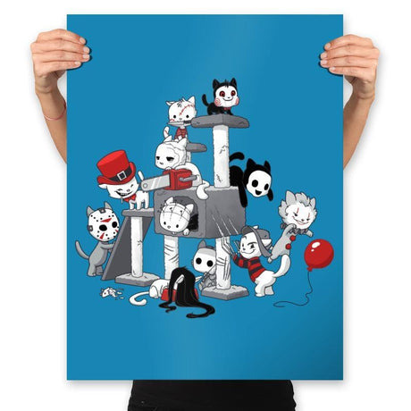Horror Cats - Prints Posters RIPT Apparel 18x24 / Sapphire