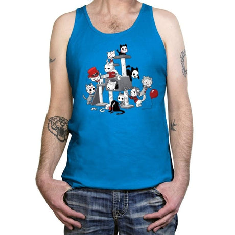 Horror Cats - Tanktop Tanktop RIPT Apparel X-Small / Teal
