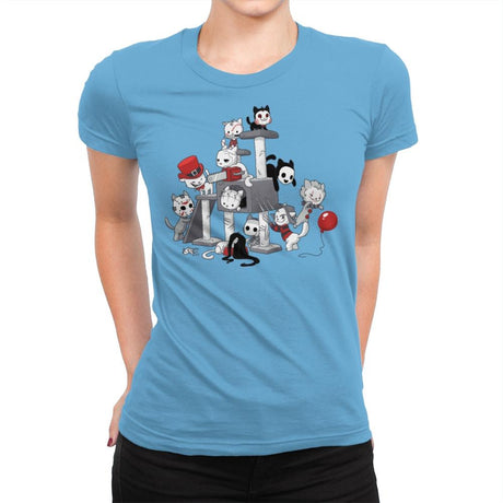 Horror Cats - Womens Premium T-Shirts RIPT Apparel Small / Turquoise