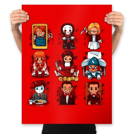 Horror Dolls - Prints Posters RIPT Apparel 18x24 / Red