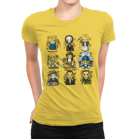 Horror Dolls - Womens Premium T-Shirts RIPT Apparel Small / Vibrant Yellow