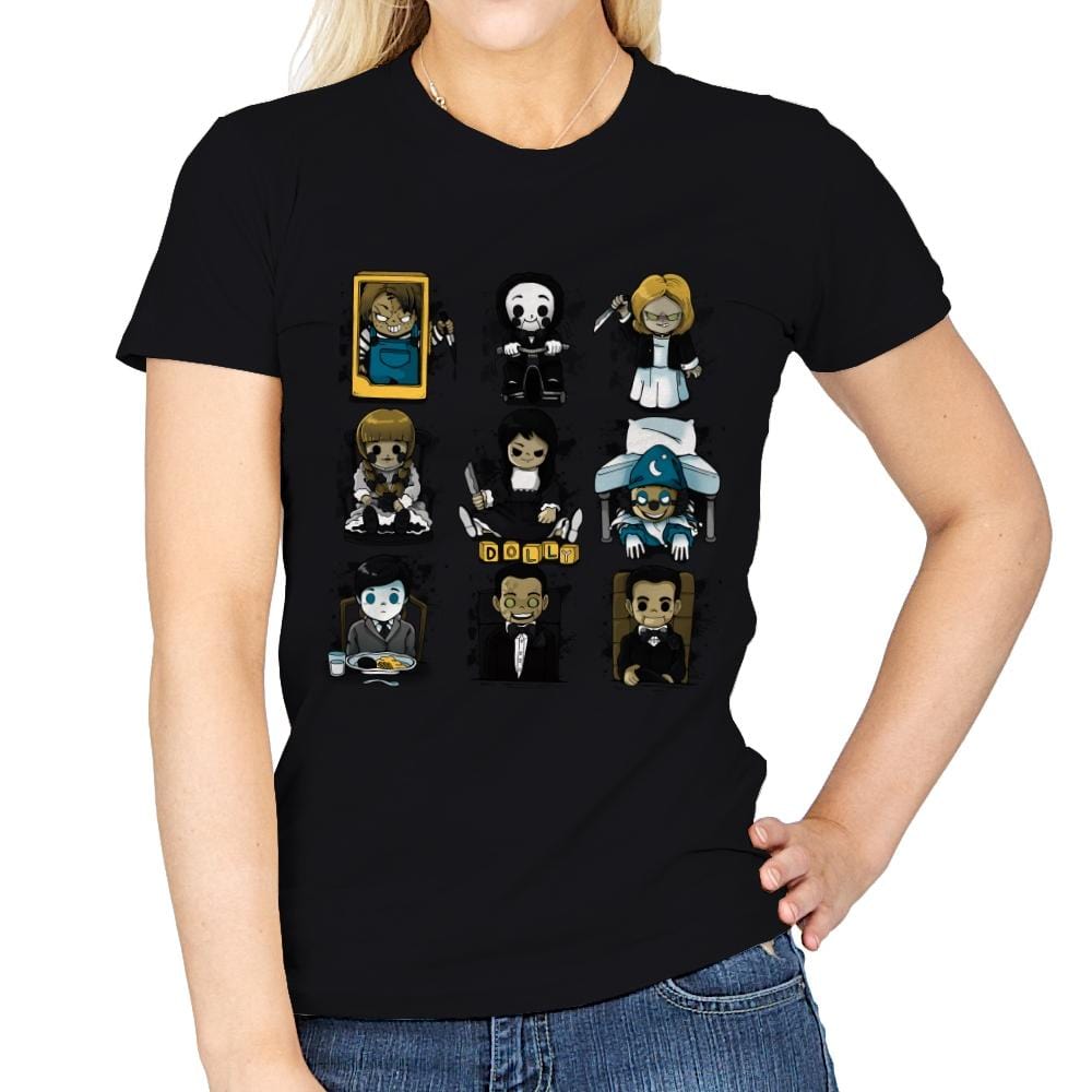 Horror Dolls - Womens T-Shirts RIPT Apparel Small / Black