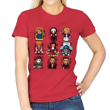 Horror Dolls - Womens T-Shirts RIPT Apparel Small / Red