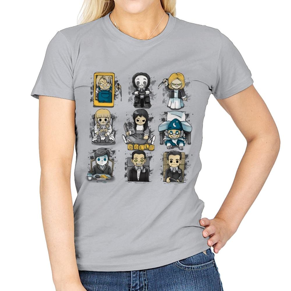 Horror Dolls - Womens T-Shirts RIPT Apparel Small / Sport Grey
