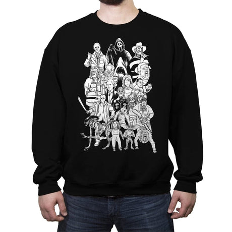 Horror Doodle - Crew Neck Sweatshirt Crew Neck Sweatshirt RIPT Apparel Small / Black