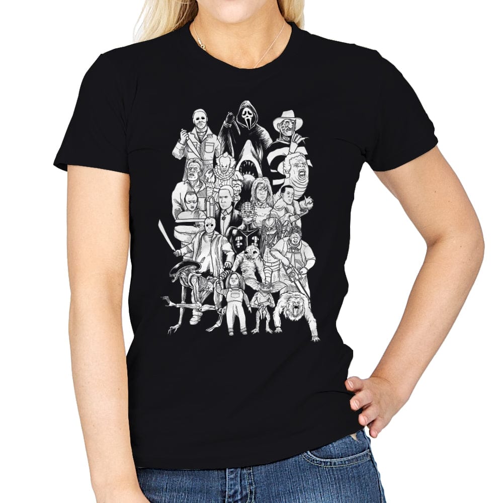 Horror Doodle - Womens T-Shirts RIPT Apparel Small / Black