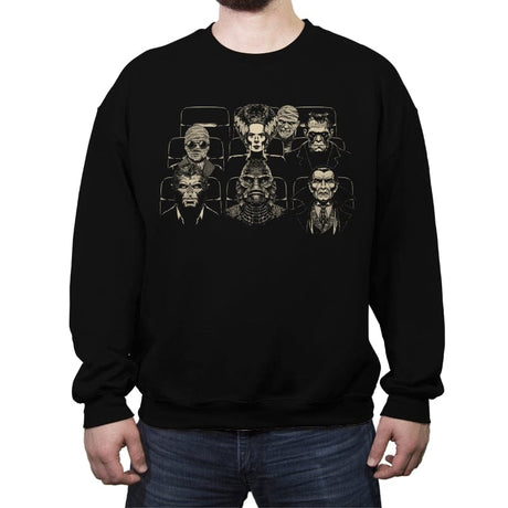 Horror Double Feature. - Crew Neck Sweatshirt Crew Neck Sweatshirt RIPT Apparel Small / Black