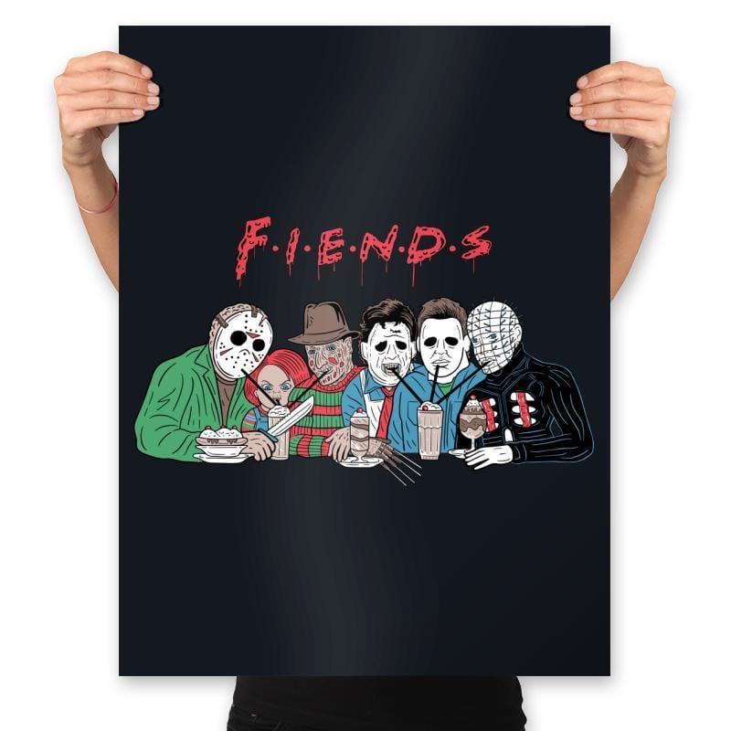 Horror F-i-e-n-d-s - Prints Posters RIPT Apparel 18x24 / Black