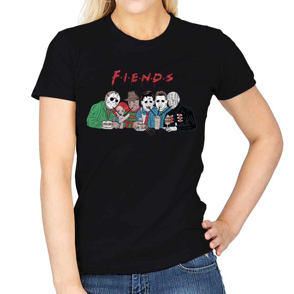 Horror F-i-e-n-d-s - Womens T-Shirts RIPT Apparel Small / Black
