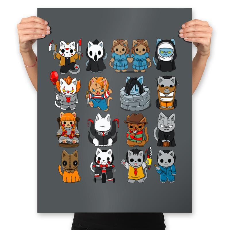 Horror Kittens - Prints Posters RIPT Apparel 18x24 / Charcoal
