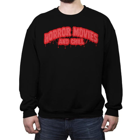 Horror Movies and Chill - Crew Neck Sweatshirt Crew Neck Sweatshirt RIPT Apparel