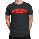 Horror Movies and Chill - Mens Premium T-Shirts RIPT Apparel Small / Heavy Metal