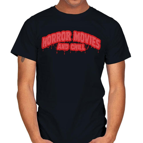 Horror Movies and Chill - Mens T-Shirts RIPT Apparel Small / Black