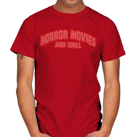 Horror Movies and Chill - Mens T-Shirts RIPT Apparel Small / Red