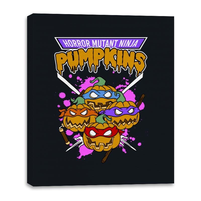 Horror Mutant Ninja Pumpkins - Canvas Wraps Canvas Wraps RIPT Apparel 16x20 / Black