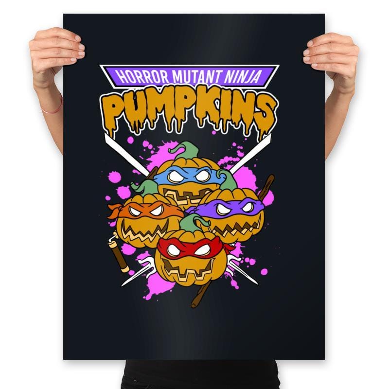 Horror Mutant Ninja Pumpkins - Prints Posters RIPT Apparel 18x24 / Black