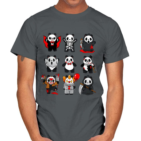 Horror Panda - Mens T-Shirts RIPT Apparel Small / Charcoal