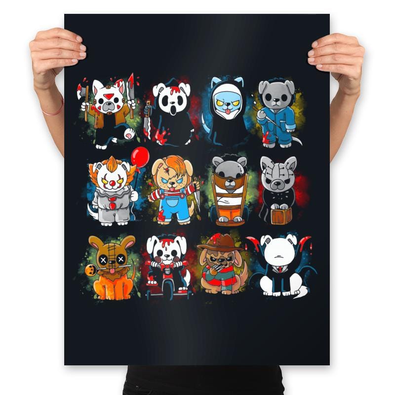 Horror Puppies - Prints Posters RIPT Apparel 18x24 / Black