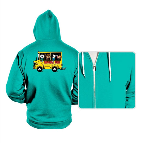 Horror School Bus - Hoodies Hoodies RIPT Apparel Small / Teal