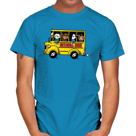 Horror School Bus - Mens T-Shirts RIPT Apparel Small / Sapphire