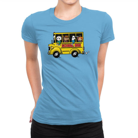 Horror School Bus - Womens Premium T-Shirts RIPT Apparel Small / Turquoise