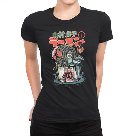 Horror Yurei Ramen - Womens Premium T-Shirts RIPT Apparel Small / Black