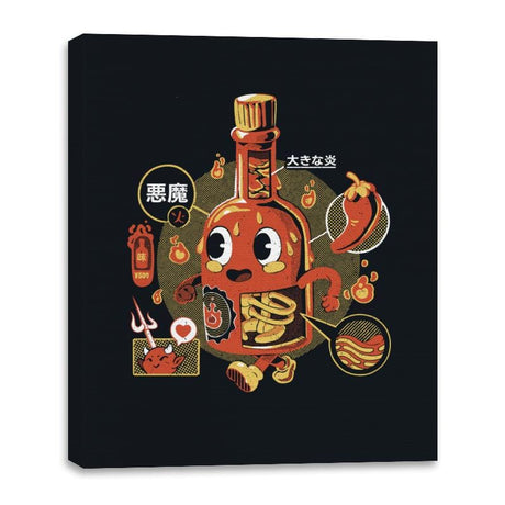 Hot Sauce Anatomy - Canvas Wraps Canvas Wraps RIPT Apparel 16x20 / Black