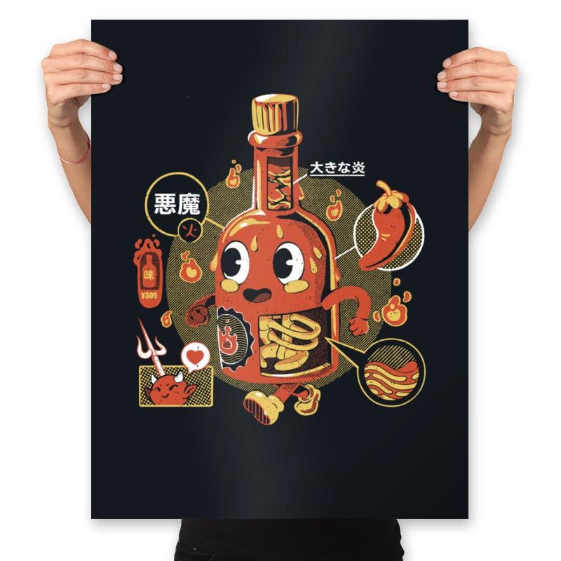 Hot Sauce Anatomy - Prints Posters RIPT Apparel 18x24 / Black
