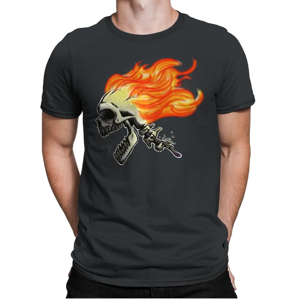 Hot Skull - Mens Premium T-Shirts RIPT Apparel Small / Heavy Metal