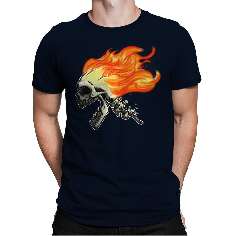 Hot Skull - Mens Premium T-Shirts RIPT Apparel Small / Midnight Navy