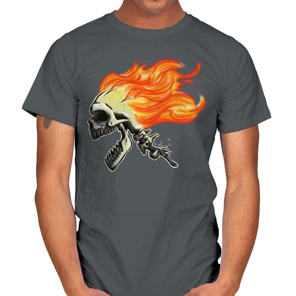 Hot Skull - Mens T-Shirts RIPT Apparel Small / Charcoal