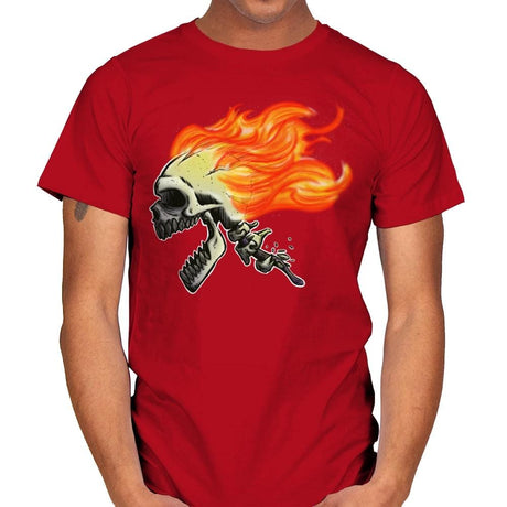 Hot Skull - Mens T-Shirts RIPT Apparel Small / Red