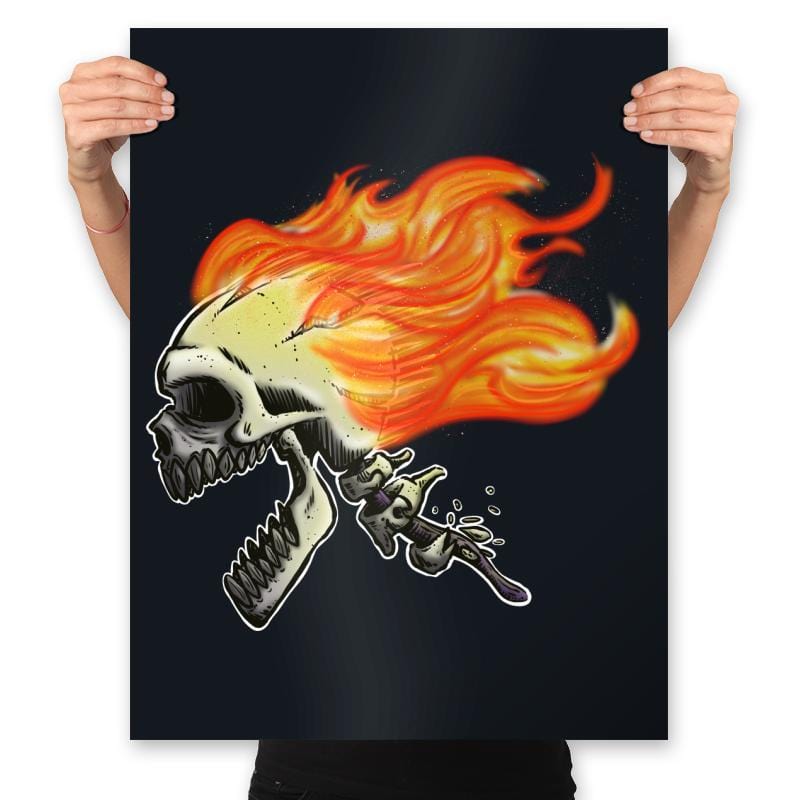 Hot Skull - Prints Posters RIPT Apparel 18x24 / Black