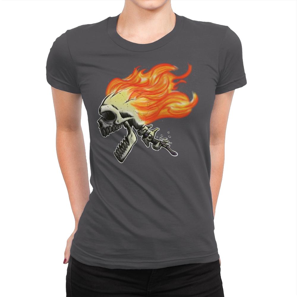 Hot Skull - Womens Premium T-Shirts RIPT Apparel Small / Heavy Metal