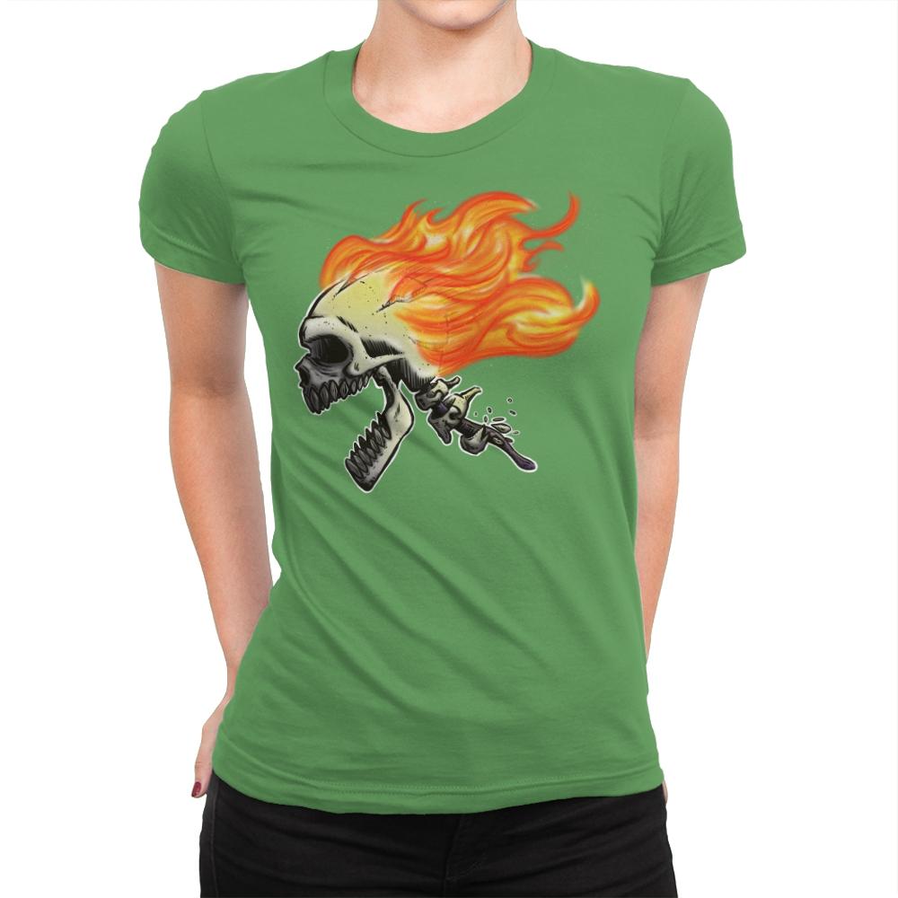 Hot Skull - Womens Premium T-Shirts RIPT Apparel Small / Kelly