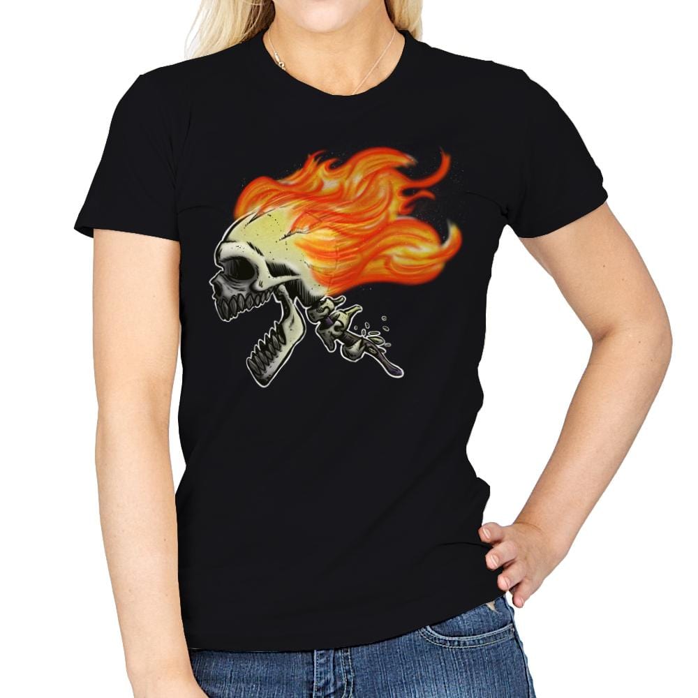 Hot Skull - Womens T-Shirts RIPT Apparel Small / Black