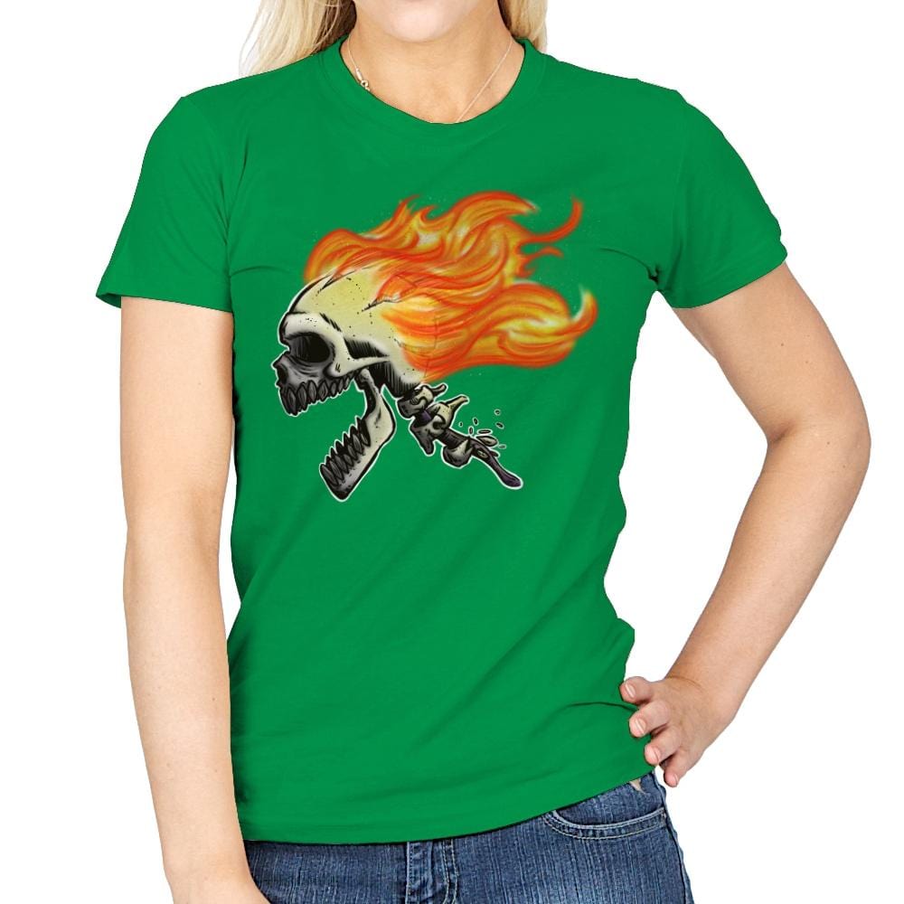 Hot Skull - Womens T-Shirts RIPT Apparel Small / Irish Green