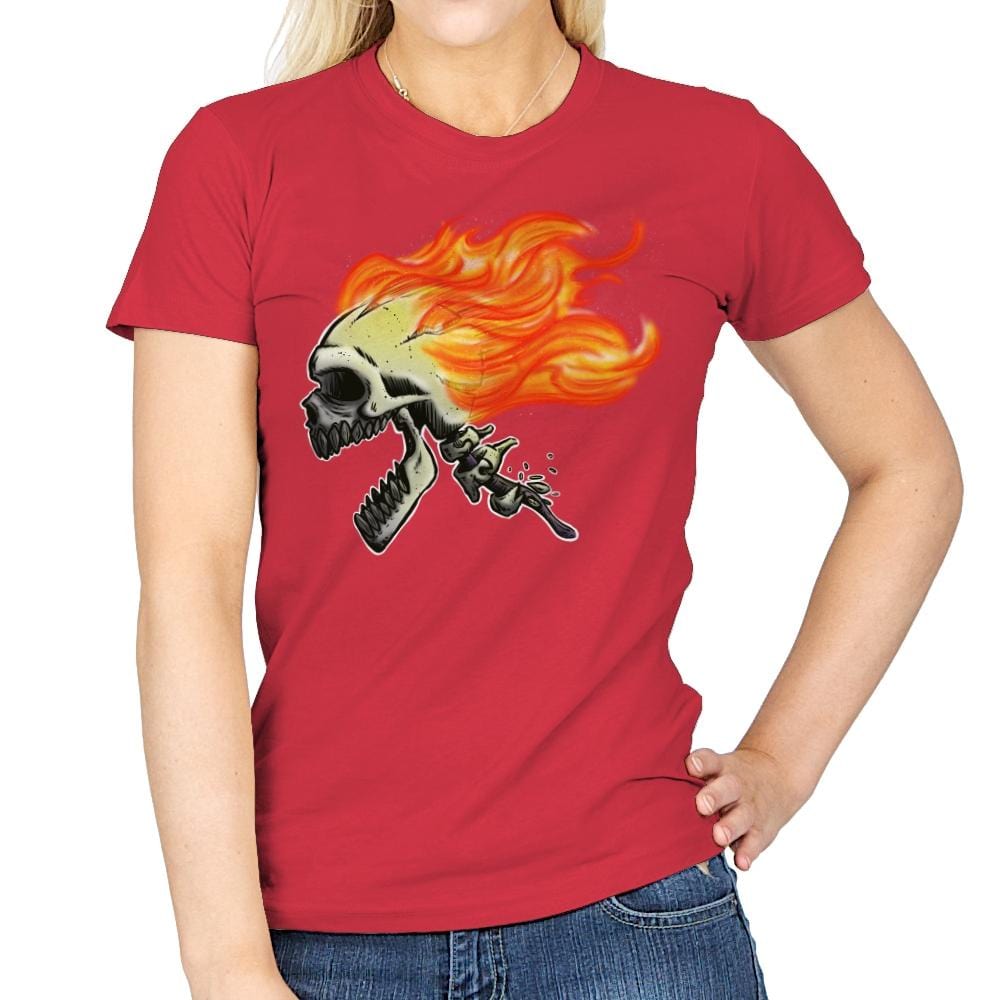 Hot Skull - Womens T-Shirts RIPT Apparel Small / Red