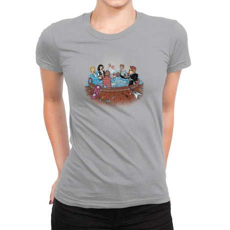 Hot Tub Time Travelers Exclusive - Womens Premium T-Shirts RIPT Apparel Small / Heather Grey