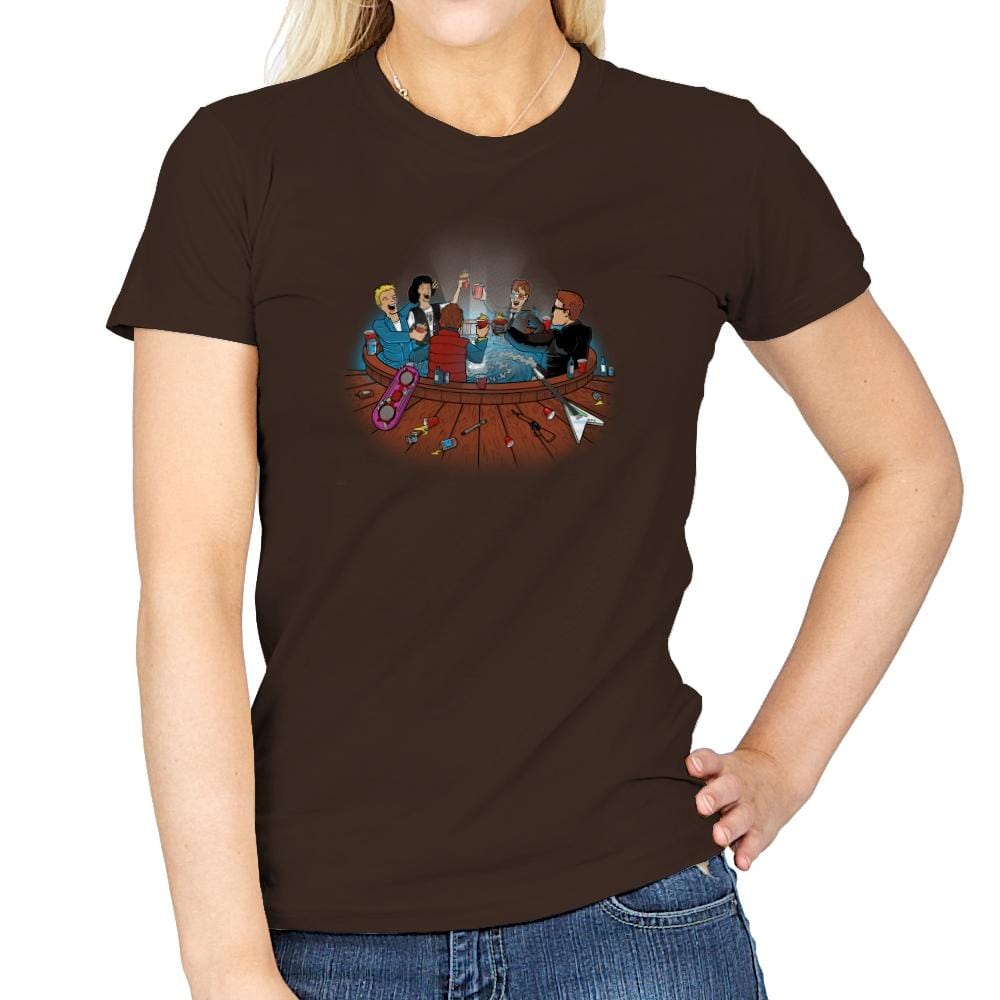 Hot Tub Time Travelers Exclusive - Womens T-Shirts RIPT Apparel Small / Dark Chocolate