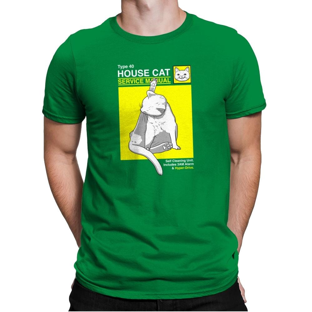 House Cat Service Manual Exclusive - Mens Premium T-Shirts RIPT Apparel Small / Kelly Green