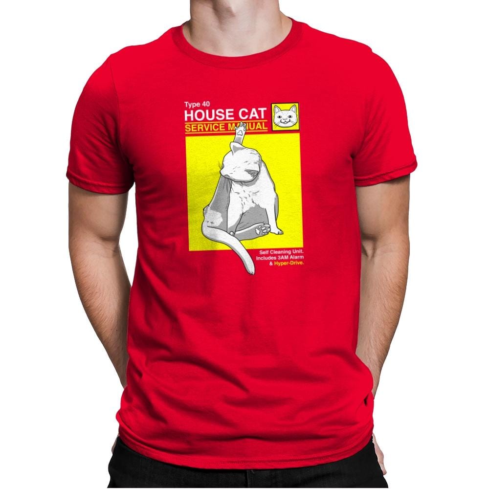 House Cat Service Manual Exclusive - Mens Premium T-Shirts RIPT Apparel Small / Red