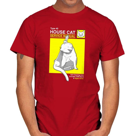 House Cat Service Manual Exclusive - Mens T-Shirts RIPT Apparel Small / Red